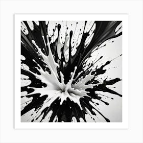 Abstract Black And White Color Splash 114331638 Art Print