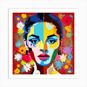 Woman With Flowers 1 Art Print