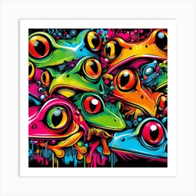 Frog Street Art 1 Art Print