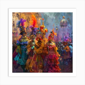 Carnival Masks In Venice Art Print