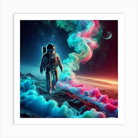 Astronaut In Space Art Print