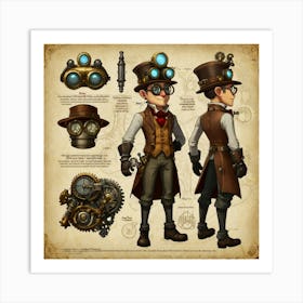 Default Character Design Steampunk Inventor Design A Characte 2 Art Print