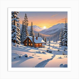 Snowy Winter Art Print (3) Art Print