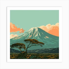 A Mount Kilimanjaro In Tanzania Lofi Art Print