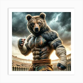 Bear In The Arena Art Print