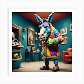 Donkey In A Room Art Print