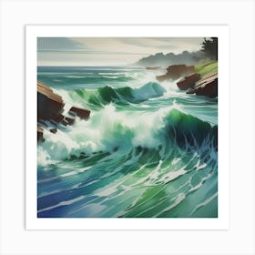 Ocean Crashing Waves Art Print