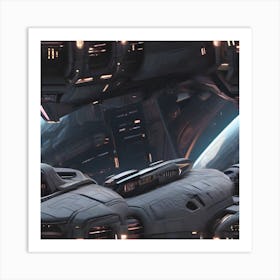 Spaceships In Space Art Print