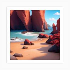 Rocky Beach Art Print