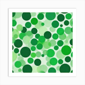 Green Polka Dots Art Print