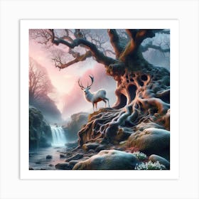 Deer In The Forest 24 Art Print