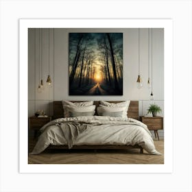 Sunrise In The Woods Art Print