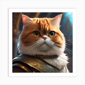 Cat In Armor Art Print