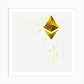 Ethereum Gold Eth Heart Men Women Kids Art Print