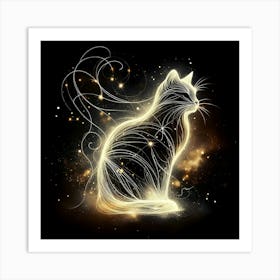 Cat With Stars 1 Art Print