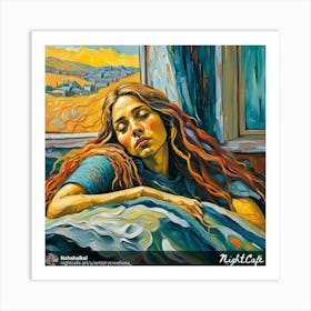 Girl Sleeping In Bed Art Print