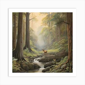 Deer In The Forest 1 Art Print