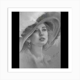 Woman In A Hat Art Print