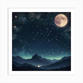 Night Sky With Stars 7 Art Print