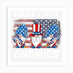 Trending Happy 4th Gnomies Usa Flag Patriotic Gnomes Art Print