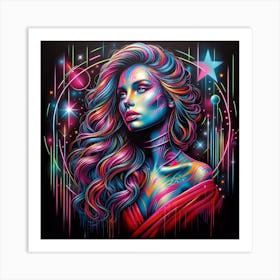 Neon Girl Art Print