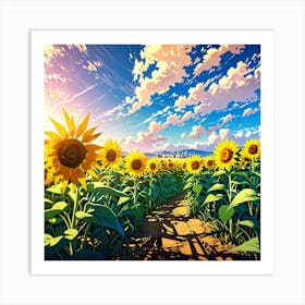 Sunflower Field 1 Art Print