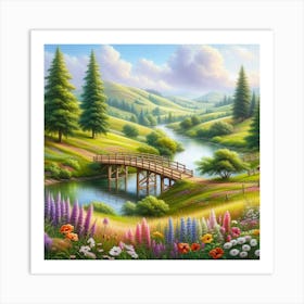 Bridge Over A River 3 Art Print