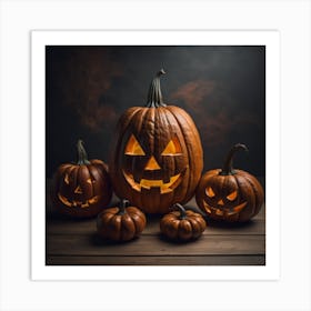 Holloween Pumpkins Art Print