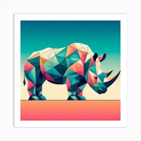 Geometric Art Rhinoceros Art Print