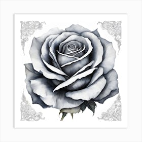 Black And White Rose Art Print