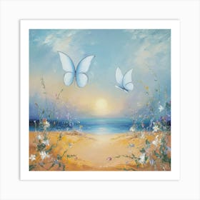 Butterflies On The Beach 1 Art Print