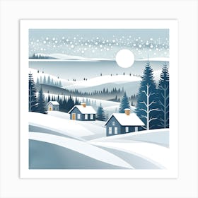 Christmas snow 13 vector art Art Print