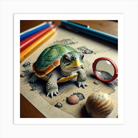 3d Turtle Art Print