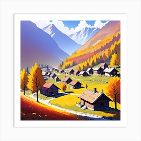 Autumn Village 12 Art Print