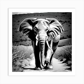 Elephant In The Wild, 1282 Art Print