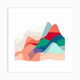 Waves to the mountain Art Print