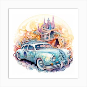 Psychedelic Car 1 Art Print