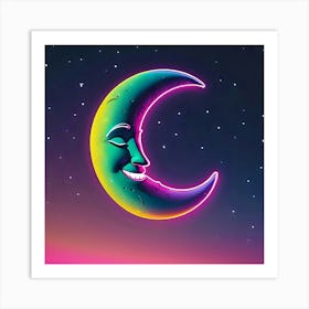 Moon And Stars Art Print