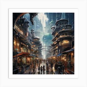 Techtricity - The Future City Art Print