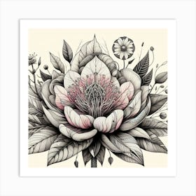 Flower Drawing 1 Art Print