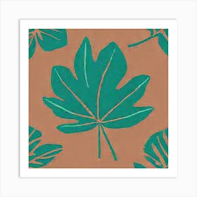 Single Tropical Leaf pattern art, 126 Art Print