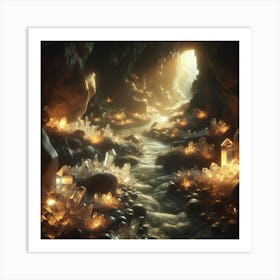 Cave With Crystals Art Print