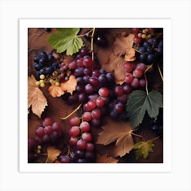 Autumn Leaves And Grapes 8 Art Print