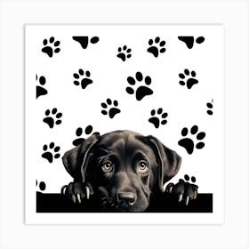 Black Labrador Puppy Art Print