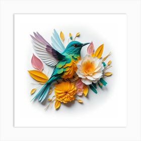 Paper Hummingbird Art Print