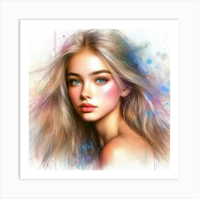 Beautiful Girl Painting Art Print