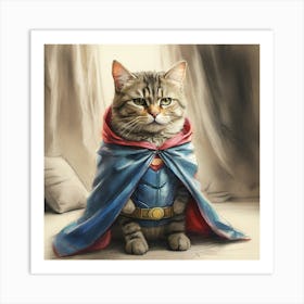 Superman Cat 4 Art Print