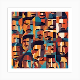 Faces Of Men Art Print