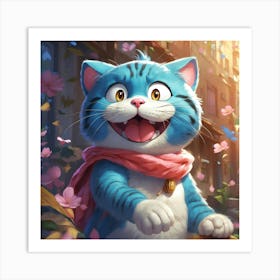 Blue Cat Art Print