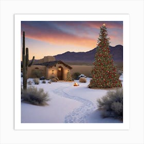 Beautiful Christmas Scene In The Desertvf Art Print